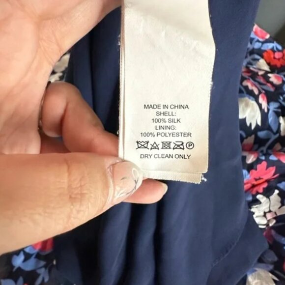 Kate Spade New York Navy Daisy Cutout Shoulder Silk Midi Dress Sz 2 EUC - Picture 10 of 10